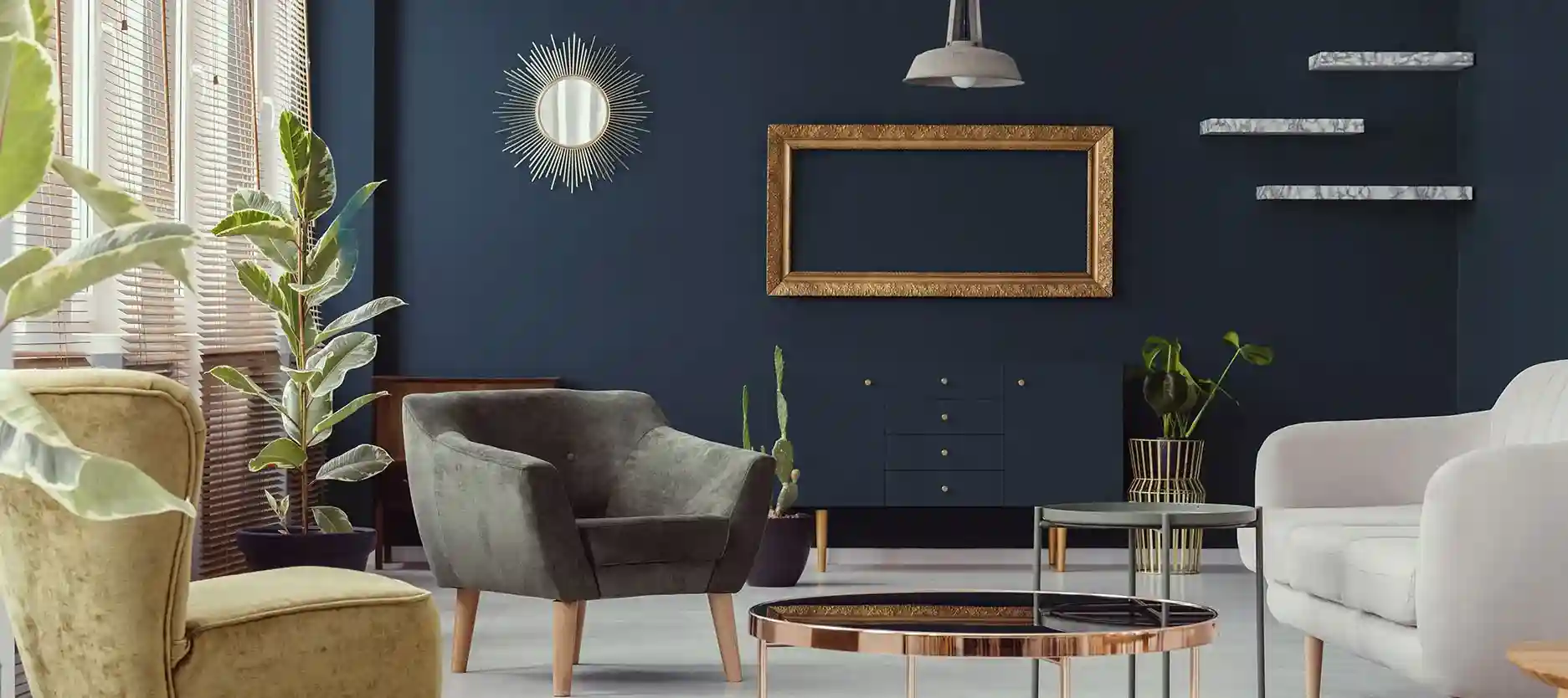 Navy Blue and Bronze