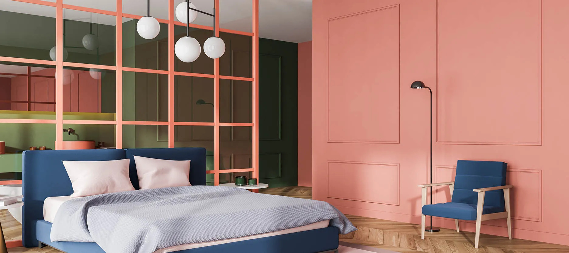 Peach and white are one of the best bedroom colors for couples