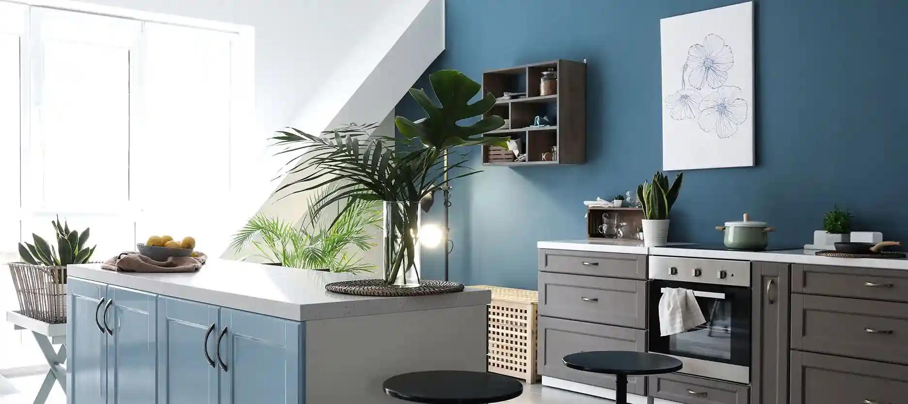 Ultramarine Blue and Chocolate Brown